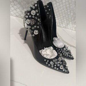 Black Studded High Heels